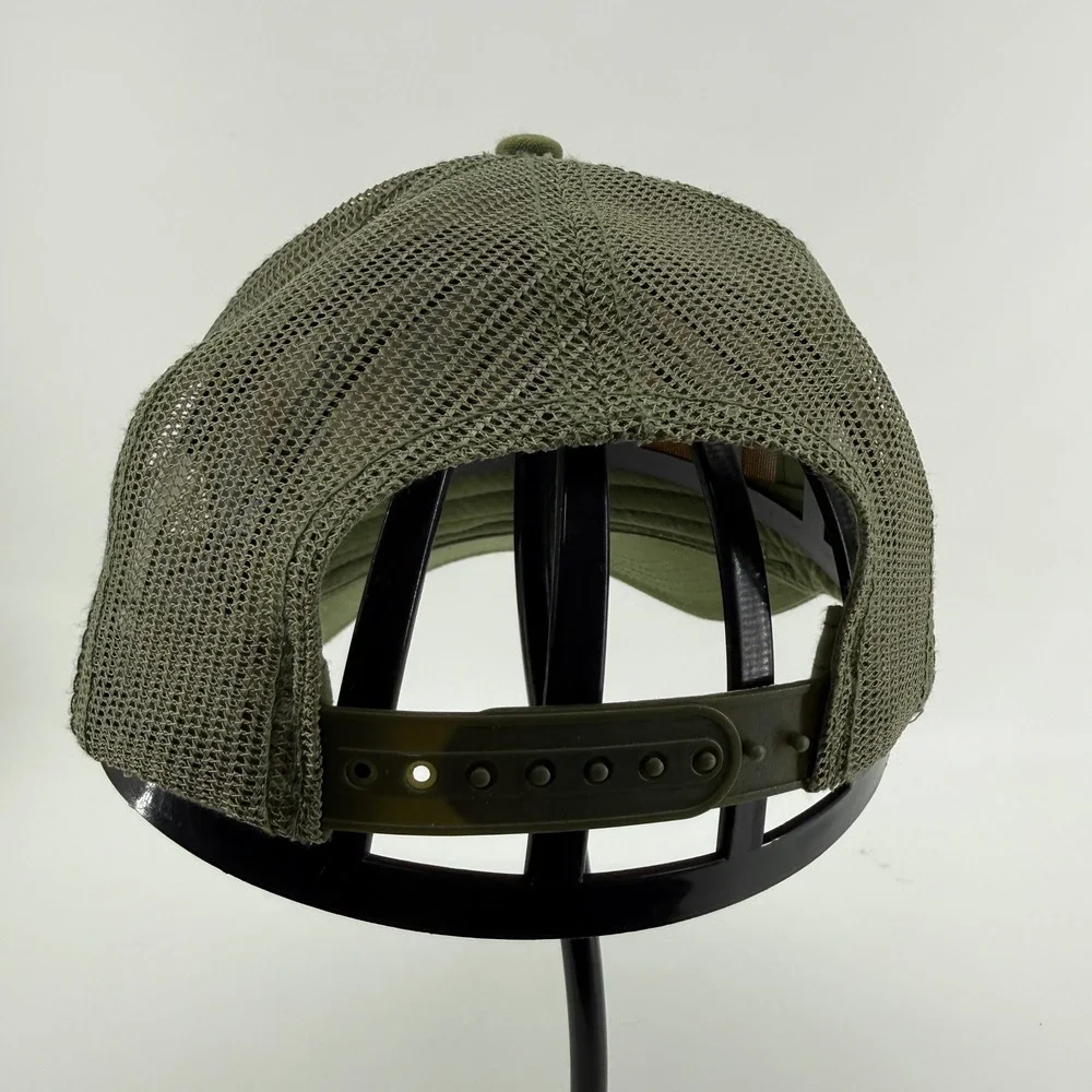 Smokey Bear Trucker Hat Green Tan Solid Cotton Mesh Patch Snapback